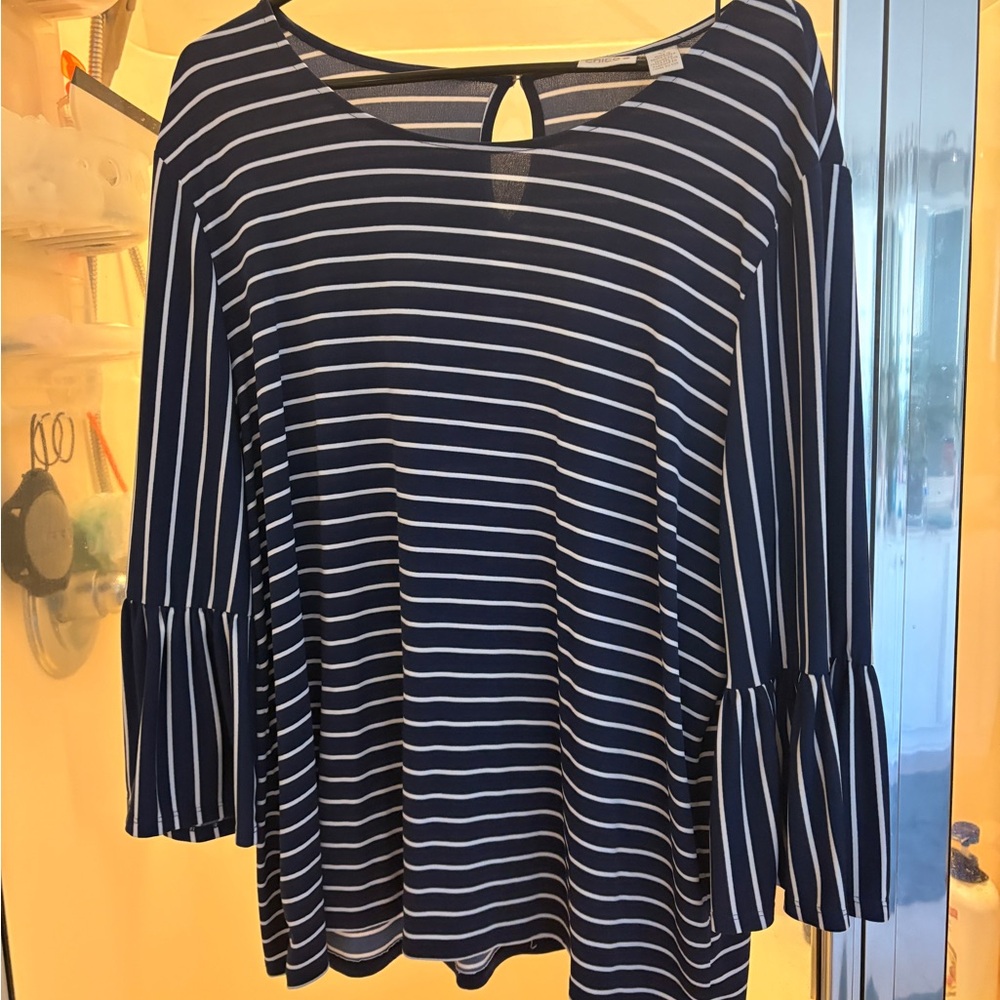 Chicos top navy/white